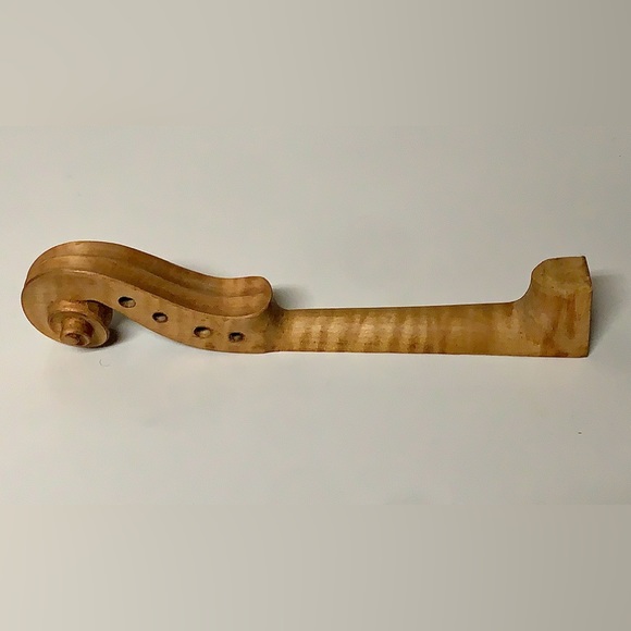 Vintage Artisan Luthier Crafted Hardwood Violin Fiddle Neck Head Raw - Picture 12 of 12